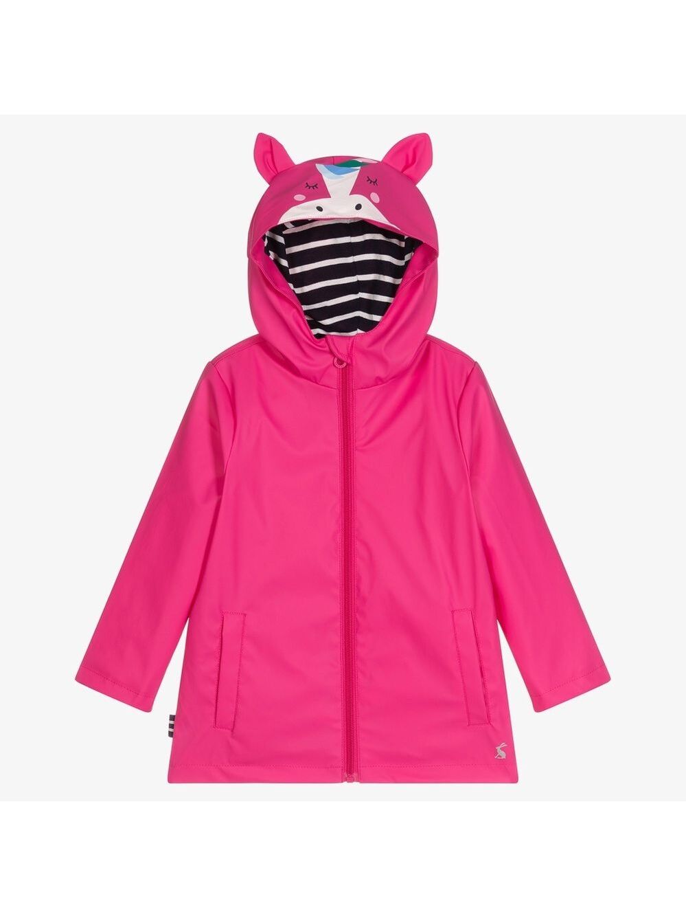 Joules Pink Kids Raincoat with Animal Hood